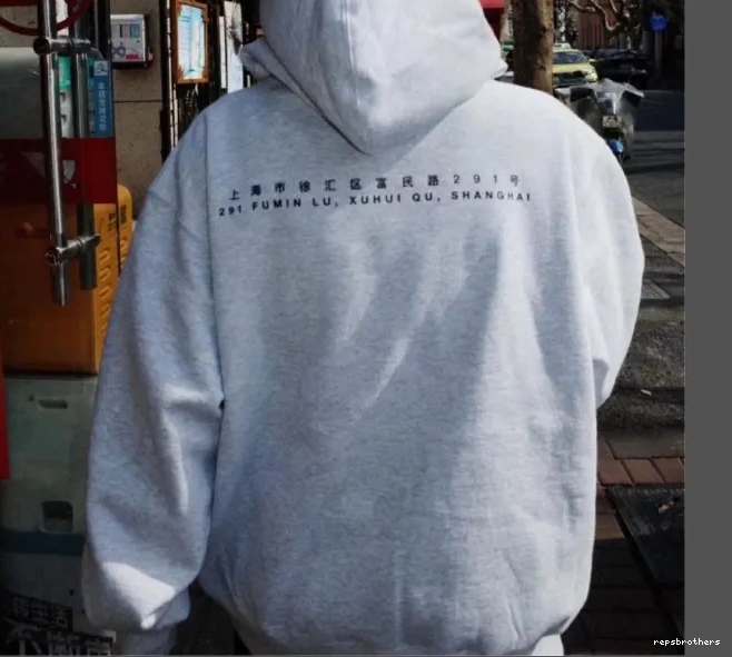 Grey S SWEAT XL LOGO L M Shanghai HOODED BOX 0729